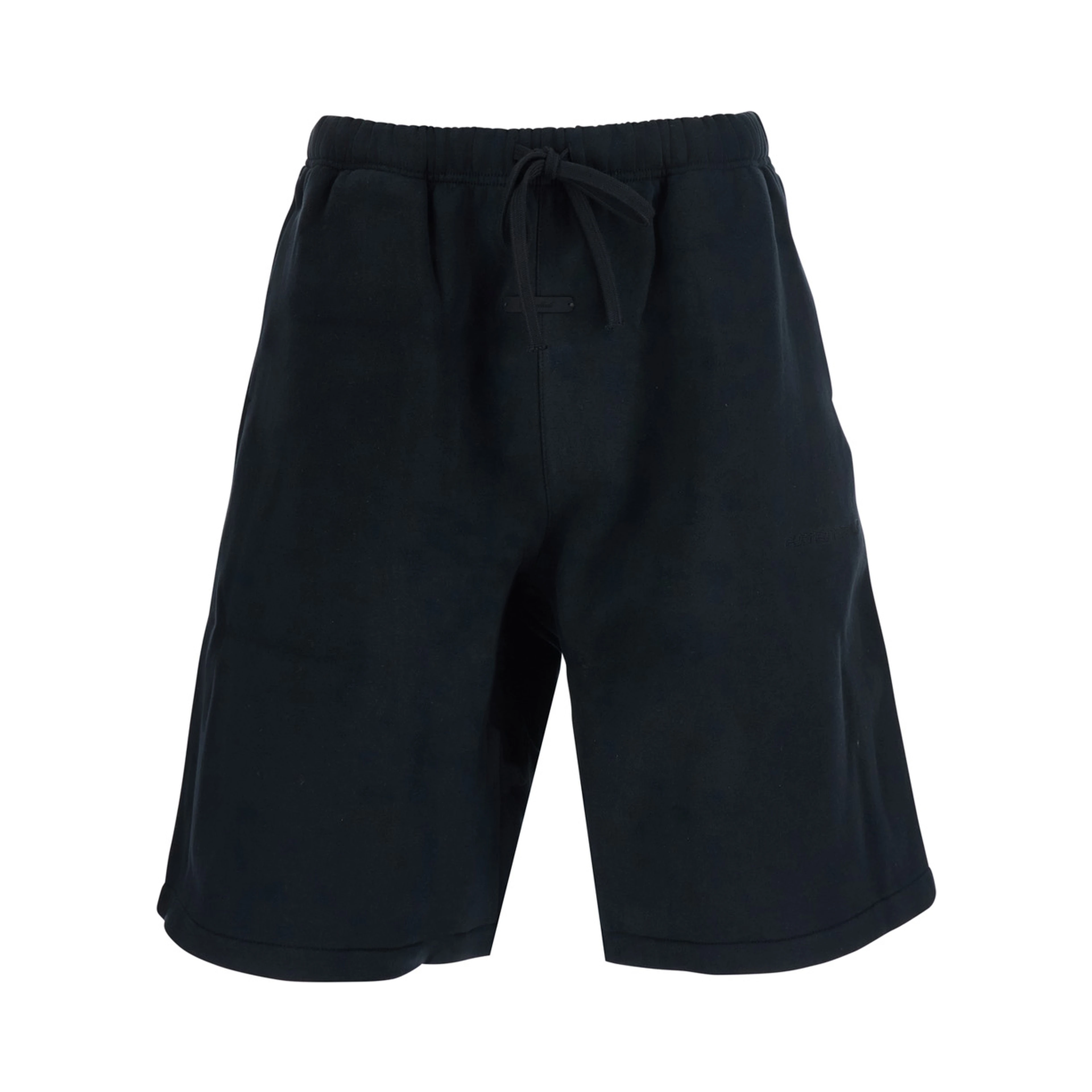 ACTIVE TRACE RELAXED SHORT ESSENTIALS - Black - Bermuda with side pockets and elasticated waist - In Cotton and Polyester Blend - Men