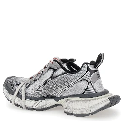 3XL Grey Low Top Sneakers with Logo Detail in Tech Fabric Woman