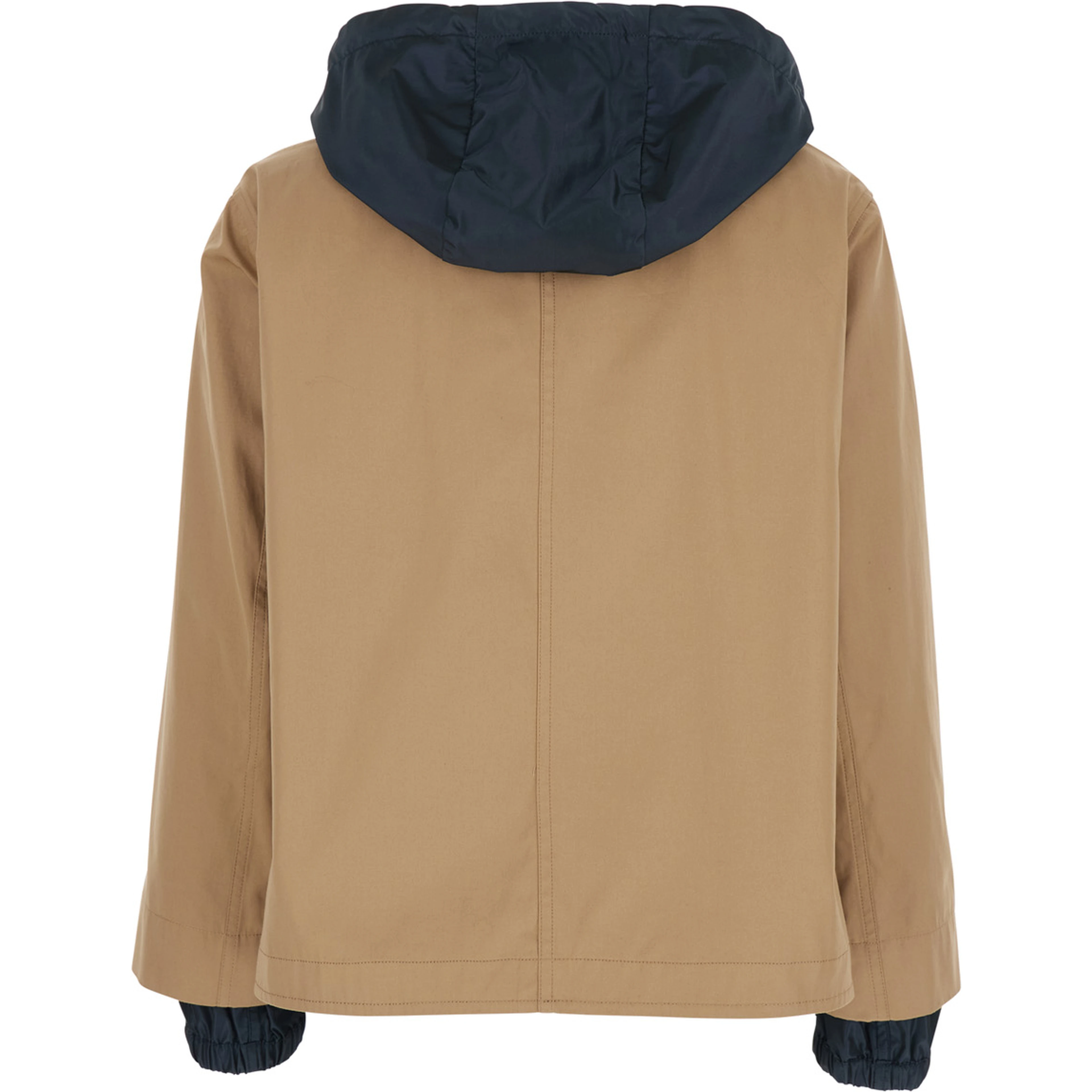 Reversible Brown Cotton Jacket with Hood for Women