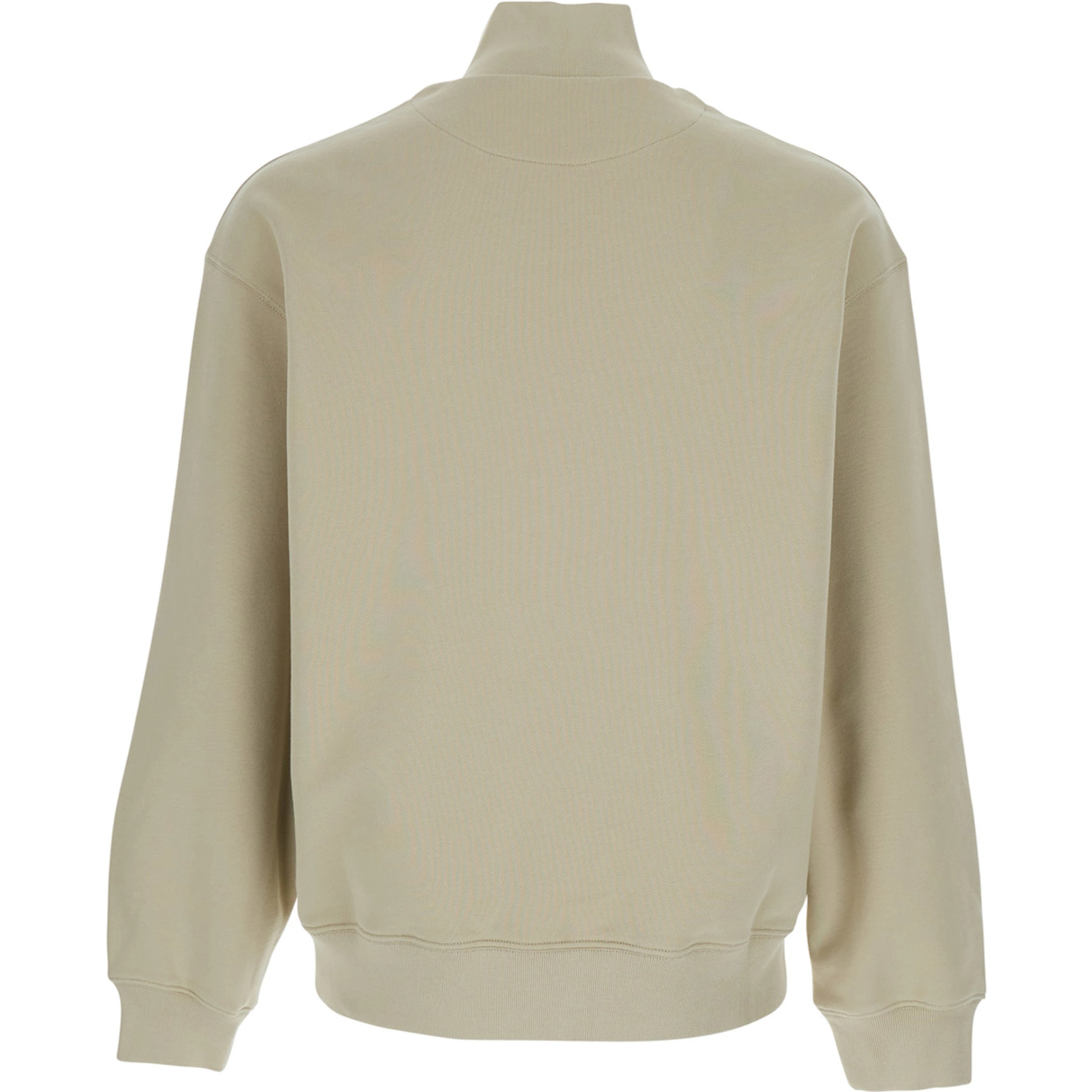 Green High Neck Sweatshirt with Logo Patch for Men