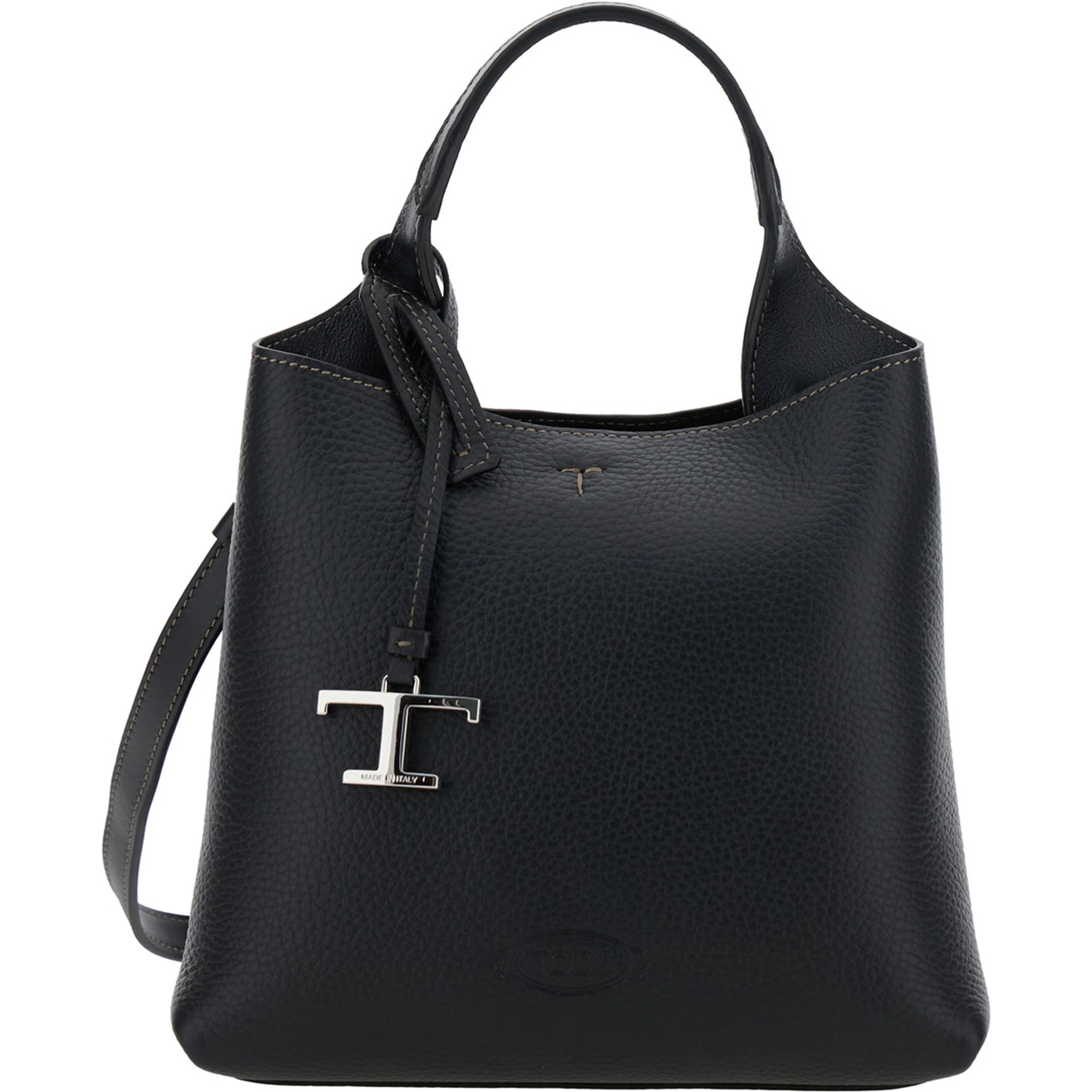 Handbag APA SHOP MONSP.TRAC PEL T PEND MINI with handles and shoulder strap in black leather Woman