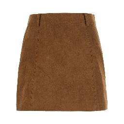 ALTER SUEDE MINI SKIRT with polyester details and brown color for women