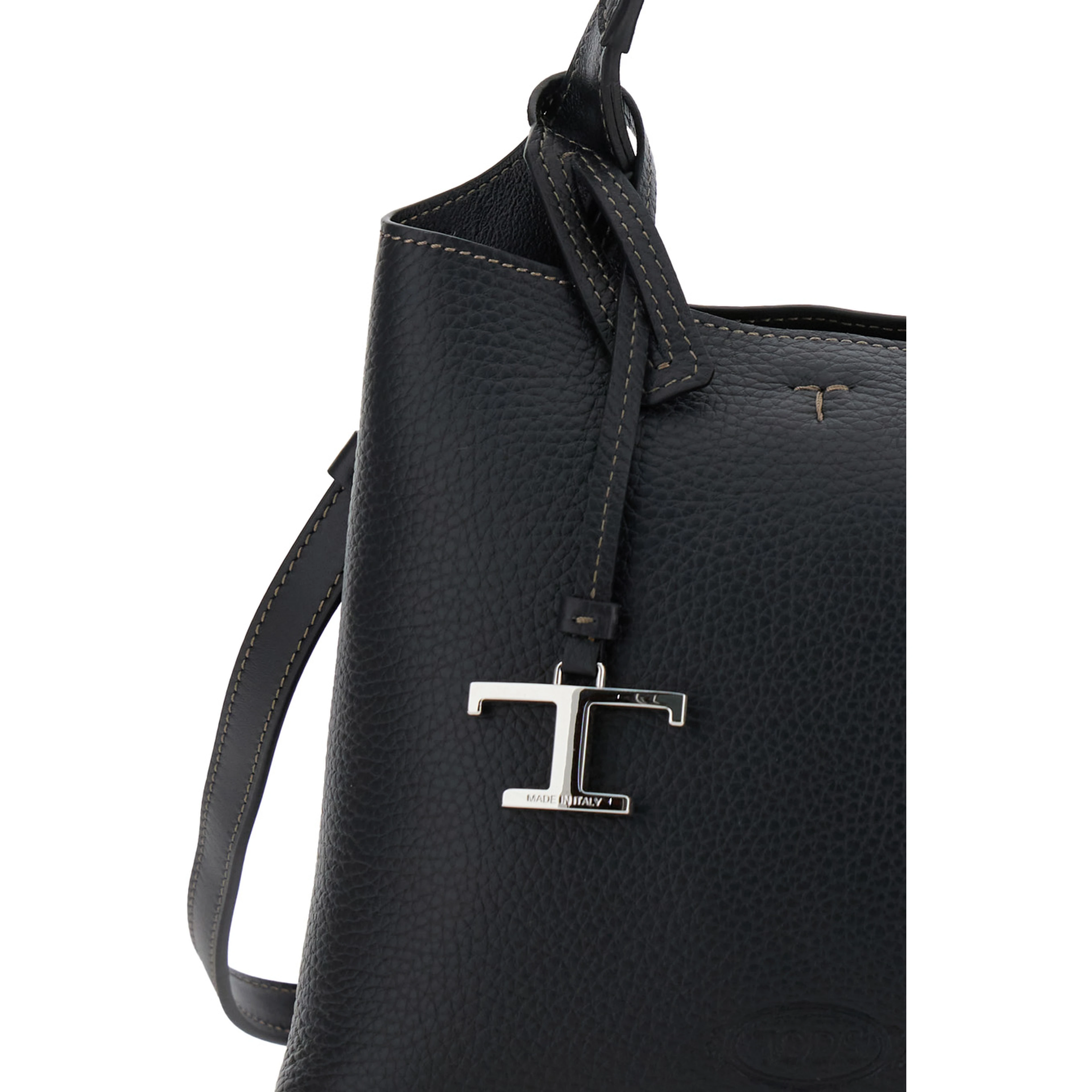 Handbag APA SHOP MONSP.TRAC PEL T PEND MINI with handles and shoulder strap in black leather Woman