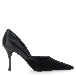 Black pumps with high stiletto heel in suede for women