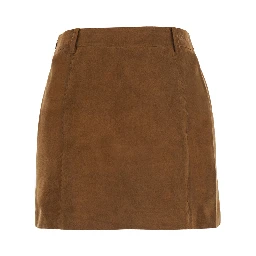 ALTER SUEDE MINI SKIRT with polyester details and brown color for women