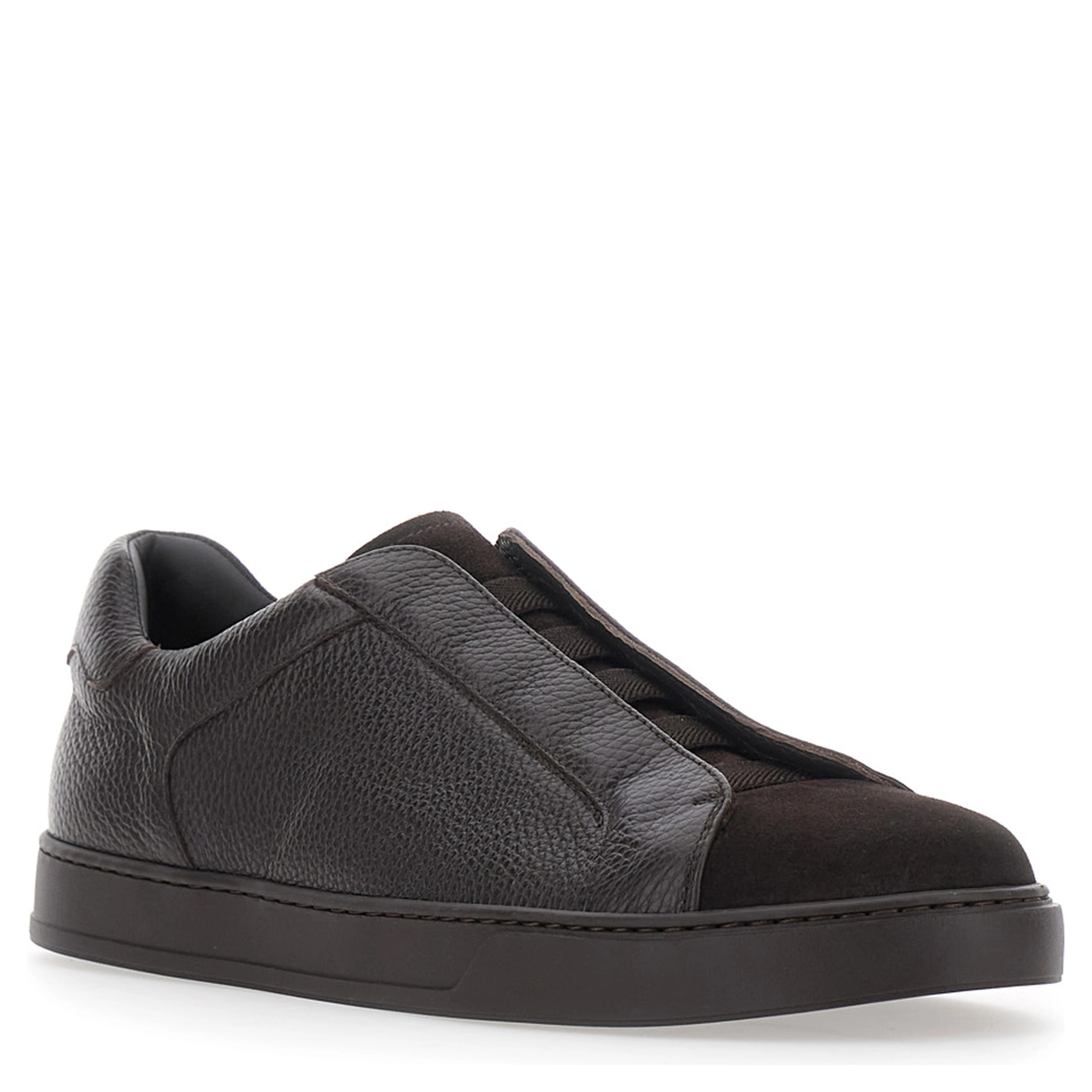 Spencer Brown Low Top Sneakers with slip-on design in leather for men