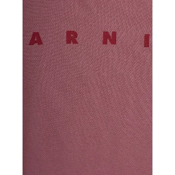 Pink Crew Neck T-Shirt with Logo lettering in cotton Girl