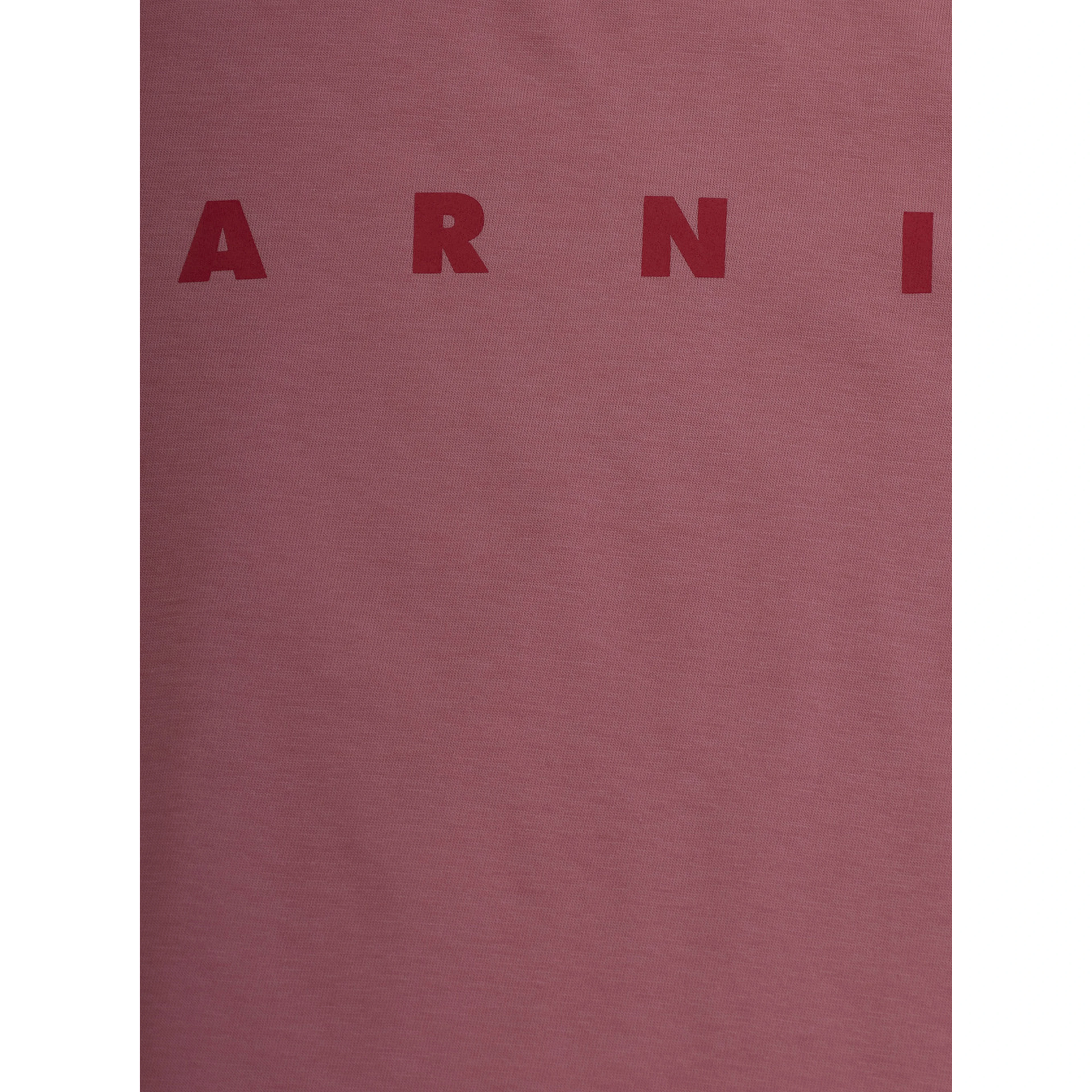 Pink Crew Neck T-Shirt with Logo lettering in cotton Girl
