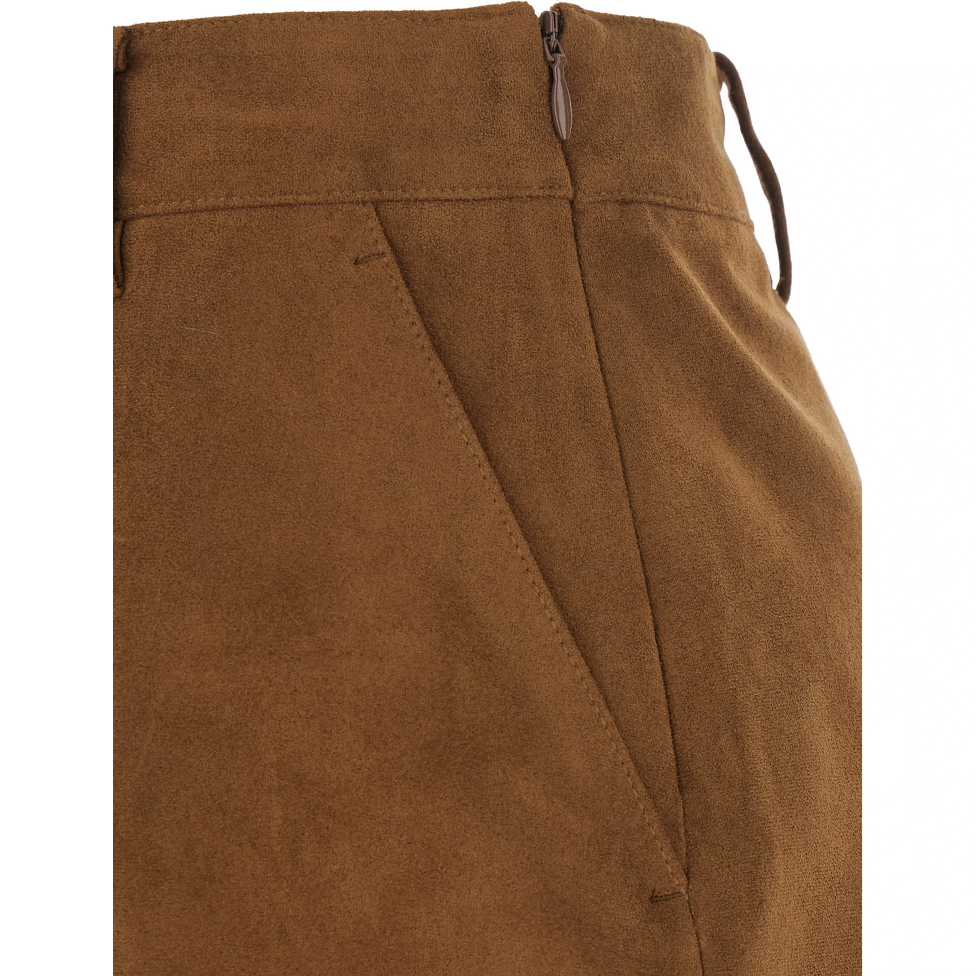 ALTER SUEDE MINI SKIRT with polyester details and brown color for women