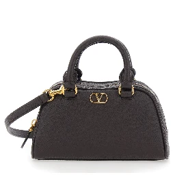 Brown Mini bag with VLOGO metal on the front in leather for women