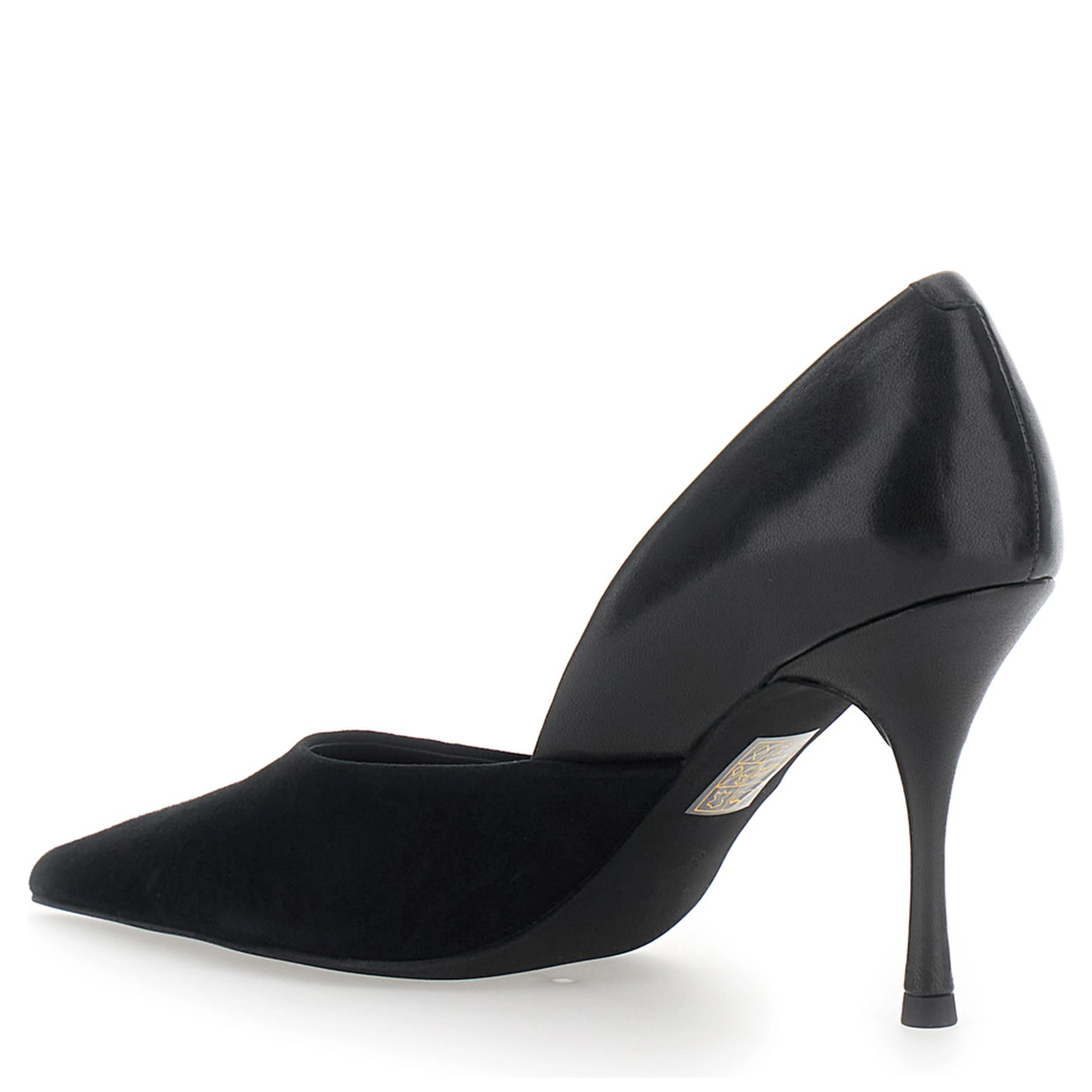 Black pumps with high stiletto heel in suede for women