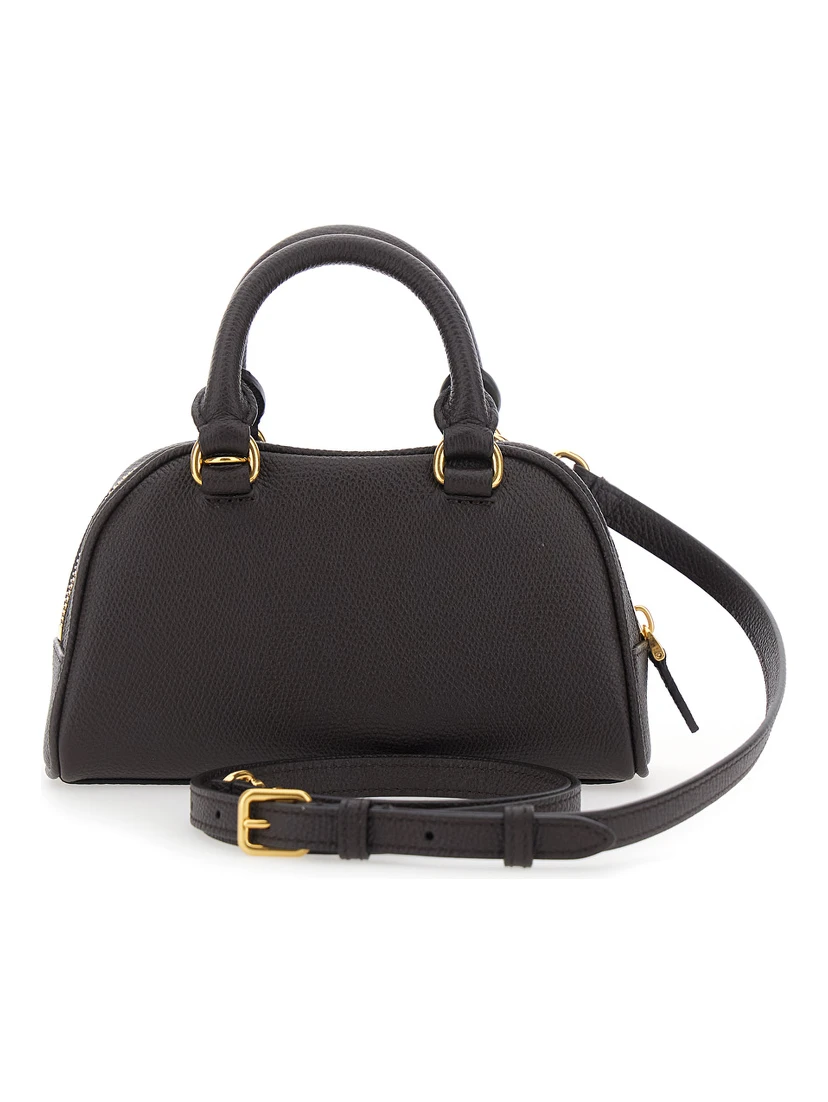 Brown Mini bag with VLOGO metal on the front in leather for women