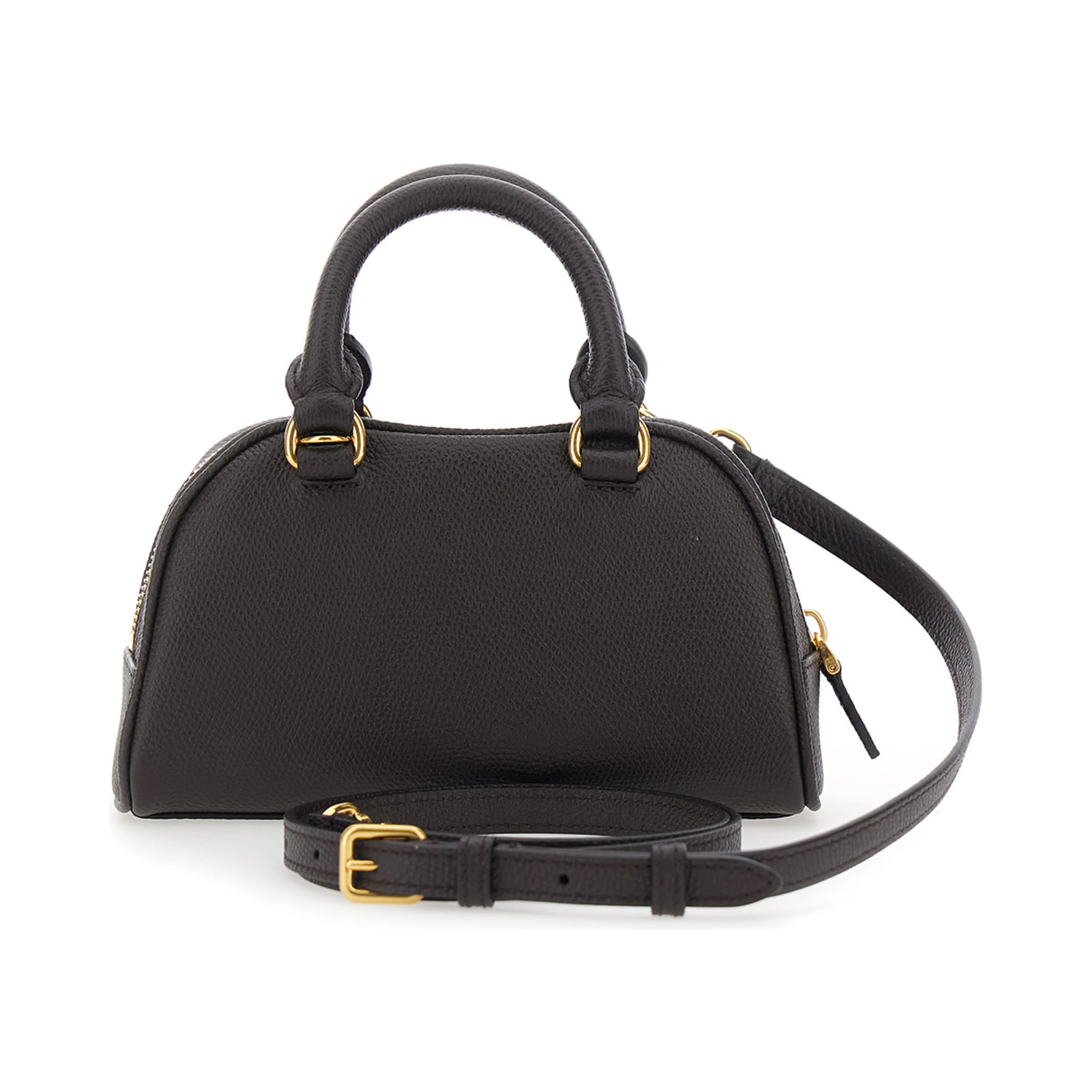 Brown Mini bag with VLOGO metal on the front in leather for women