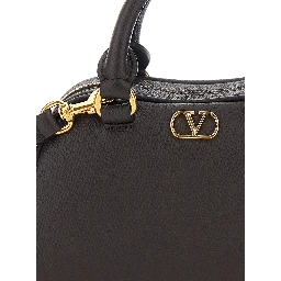 Brown Mini bag with VLOGO metal on the front in leather for women