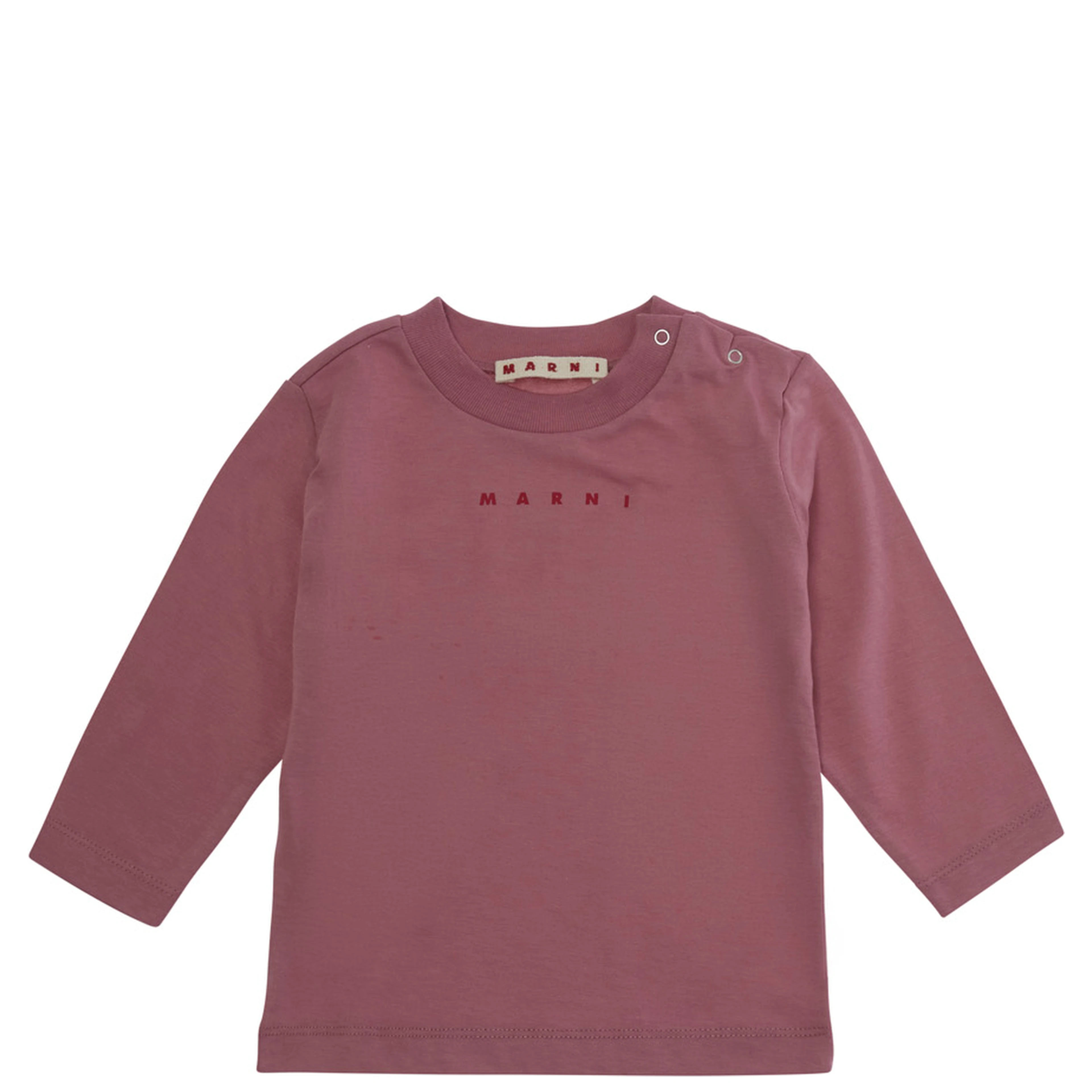 Pink Long Sleeve T-shirt with Logo on Front in cotton Baby