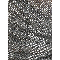 silver colored Top with draping and applied jewels all-over in Tech Fabric Women