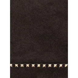 Brown Medium Tote Bag with Shoulder Strap and Rockstud in Suede for Women