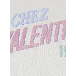 White Crew Neck T-Shirt with Maxi Logo Lettering on the Front in Cotton for Women