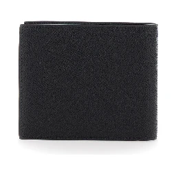 Bi-Fold Wallet Micro Gancini with Grained Leather Logo Black Men