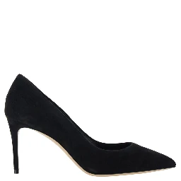 JULIA Black High Heels with Stiletto Pumps in Eco-Suede for Women
