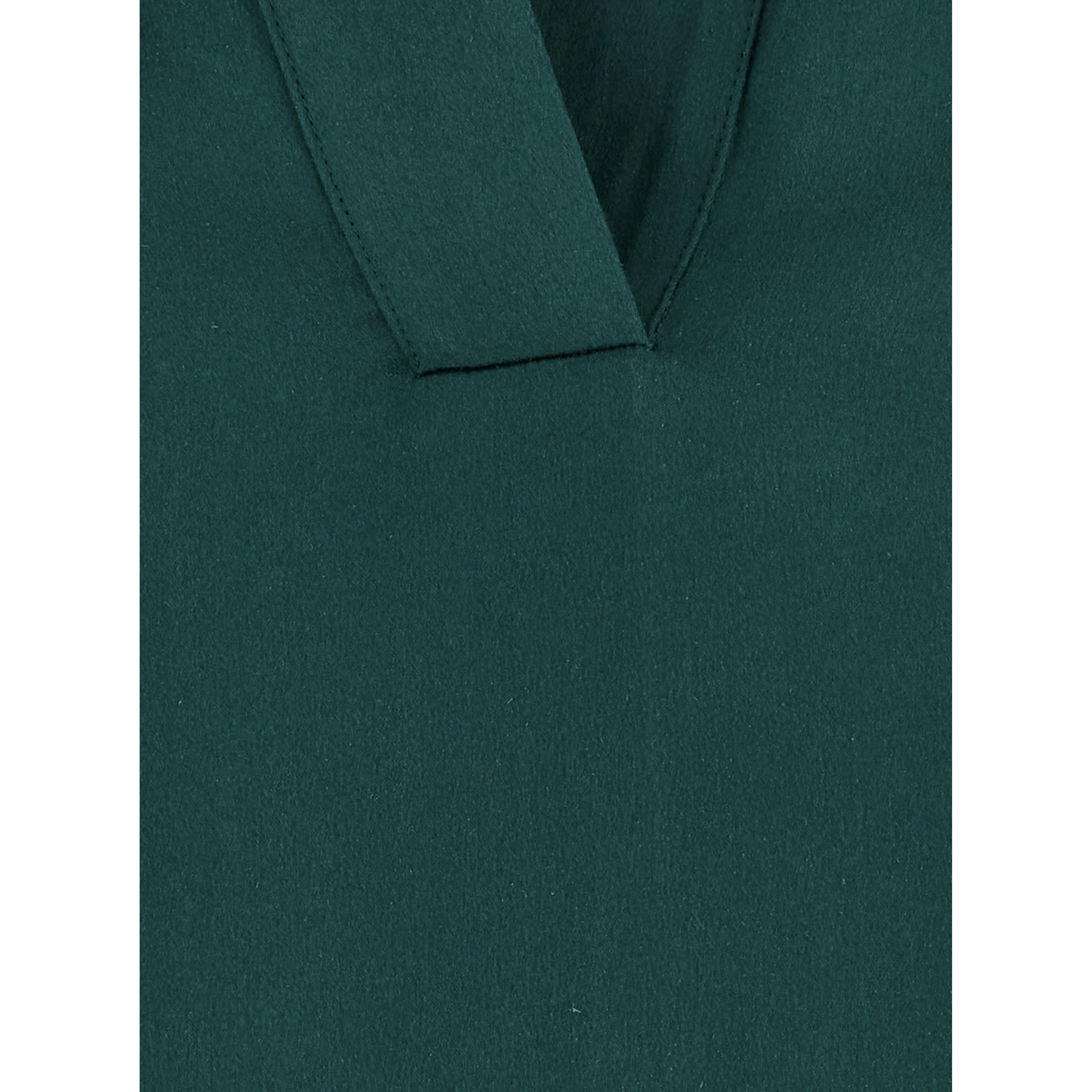 Green Shirt with wide collar and V-neck in silk for women