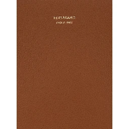 Tote bag with Folded Sides and logo lettering on the Front in Brown Leather for Women