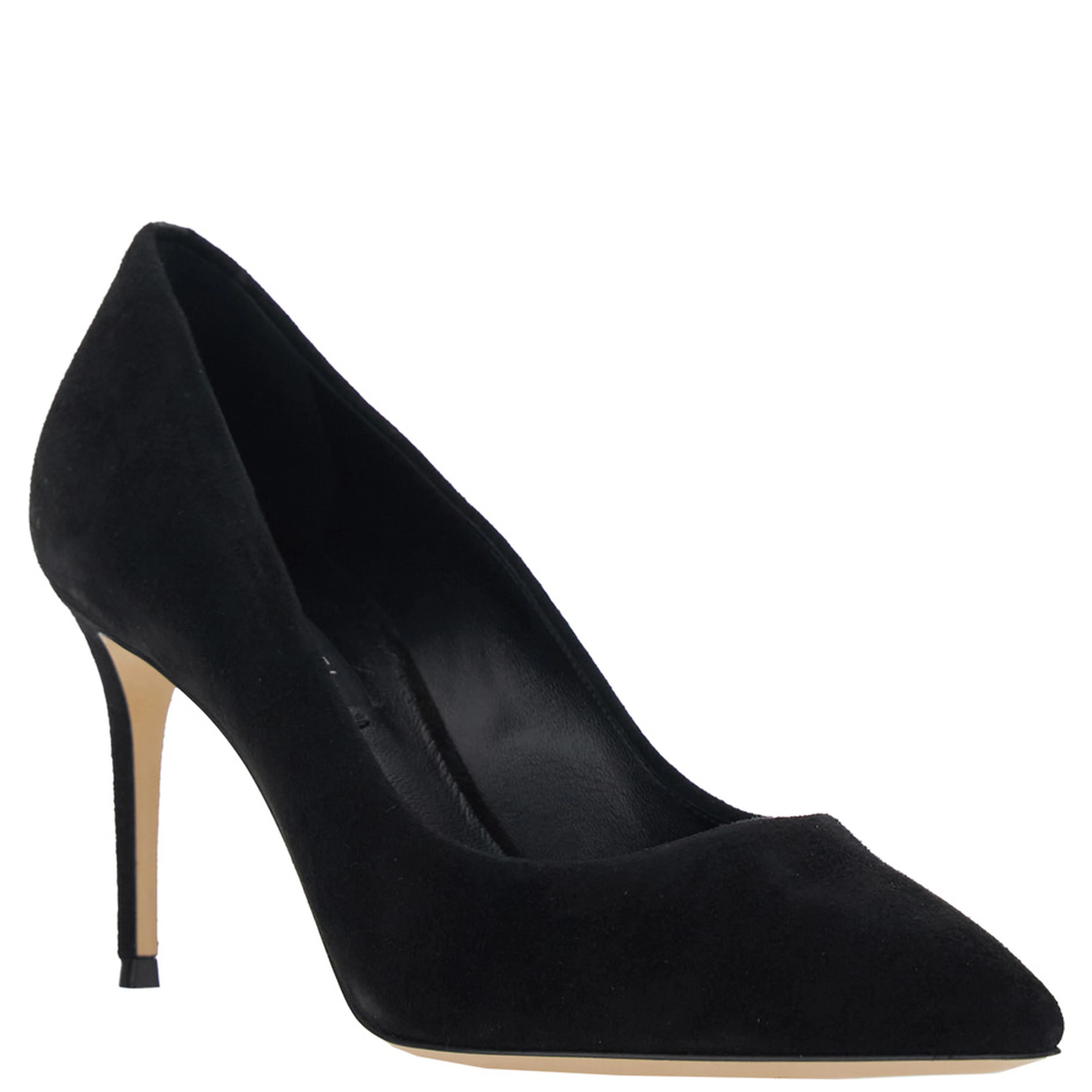 JULIA Black High Heels with Stiletto Pumps in Eco-Suede for Women