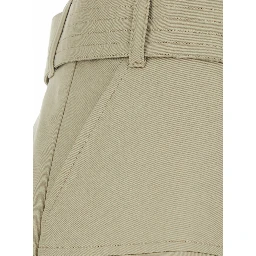 Heather Beige skirt with Asymmetrical Design and Lining with Check Motif in Cotton for Women