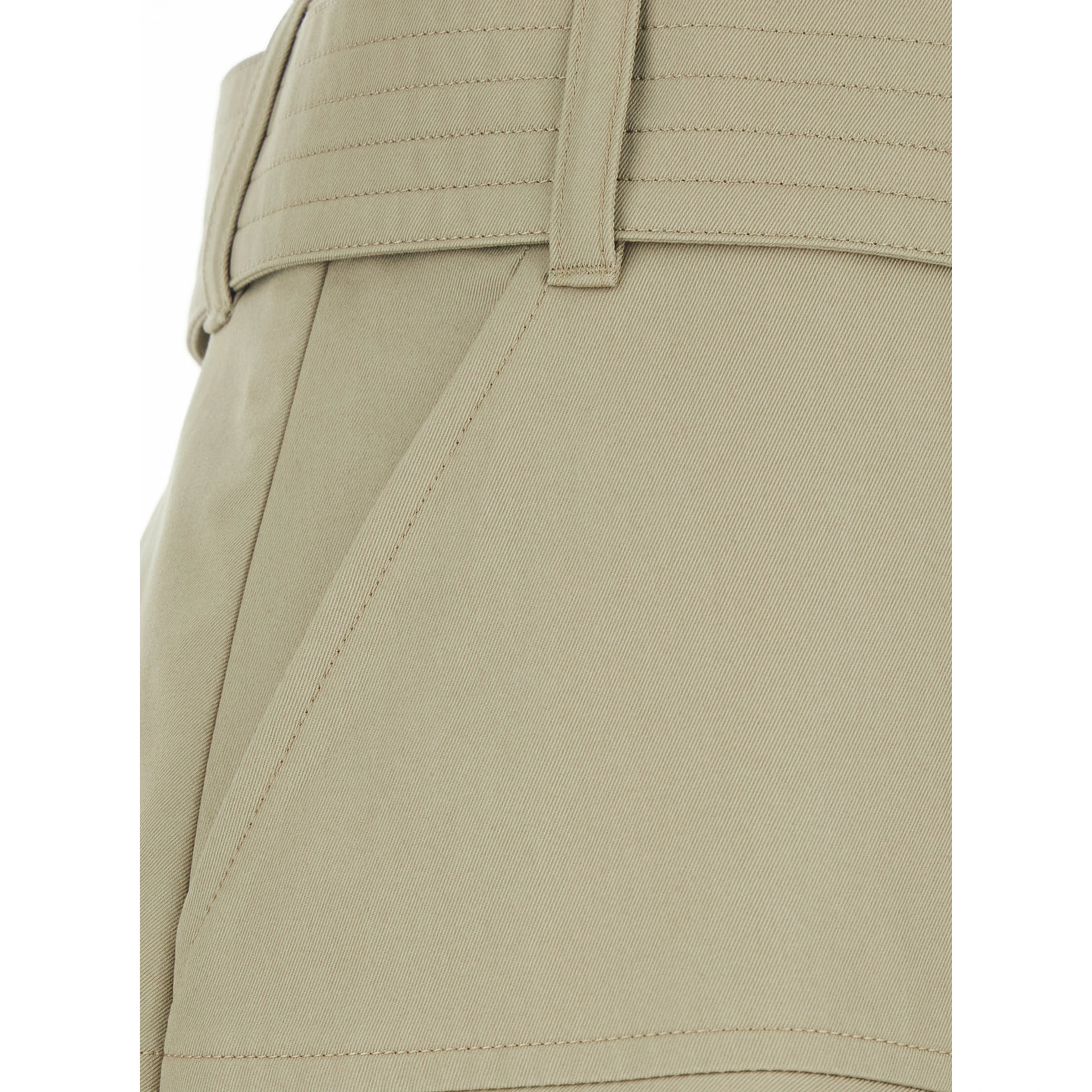 Heather Beige skirt with Asymmetrical Design and Lining with Check Motif in Cotton for Women
