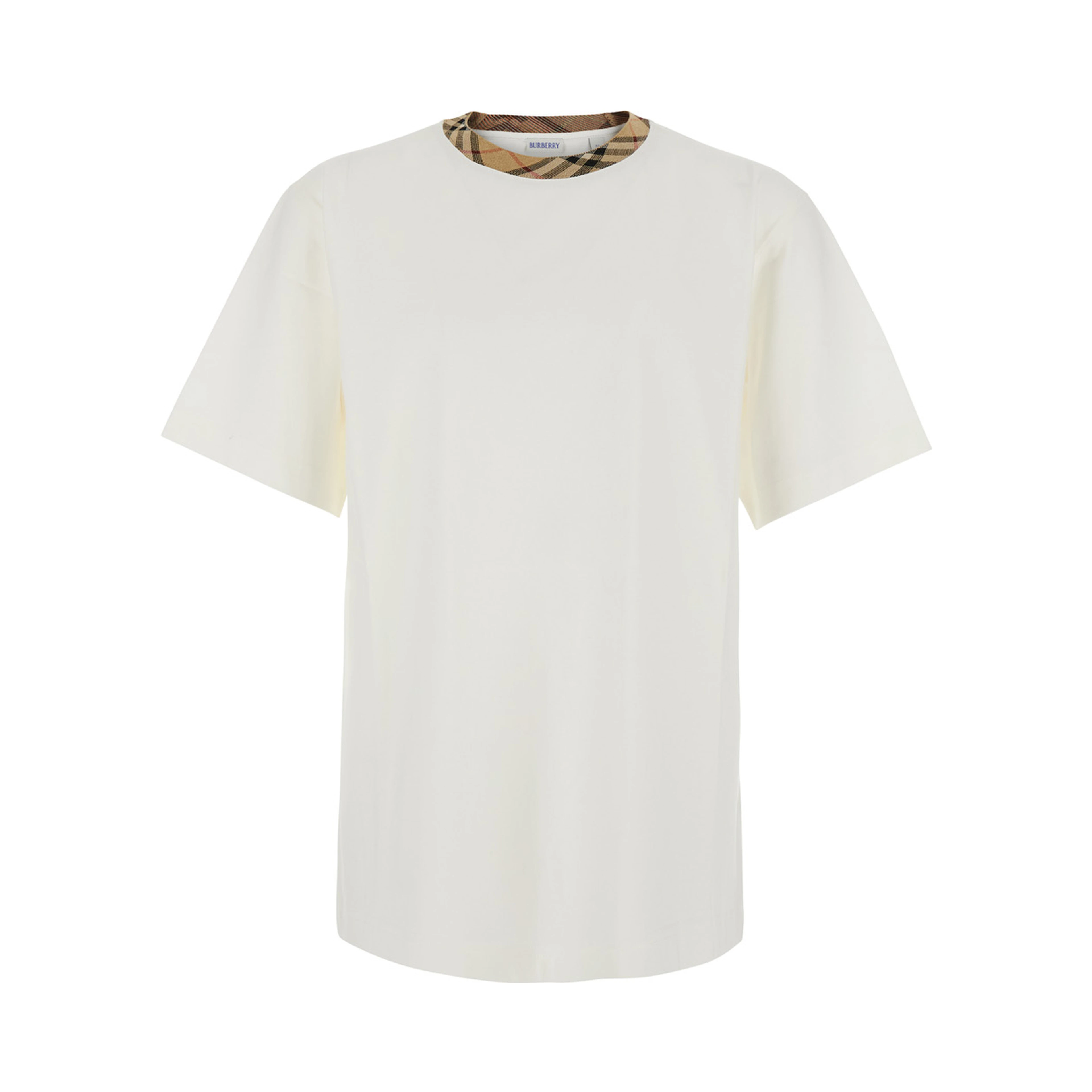 Ryan White T-Shirt with round neck with Check motif in cotton for men