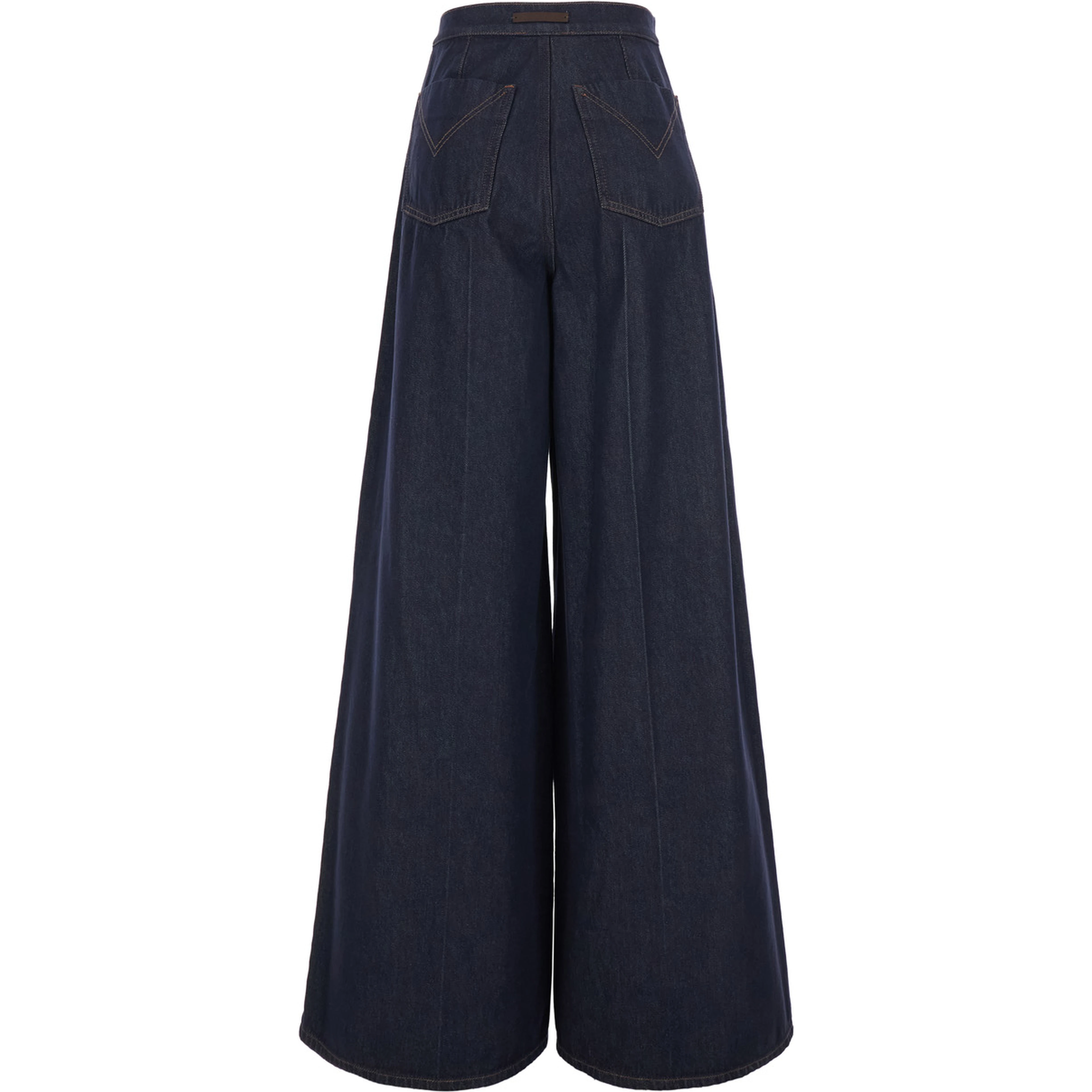 Quatto Blue High-Waisted Jeans with Wide Leg in Denim for Women