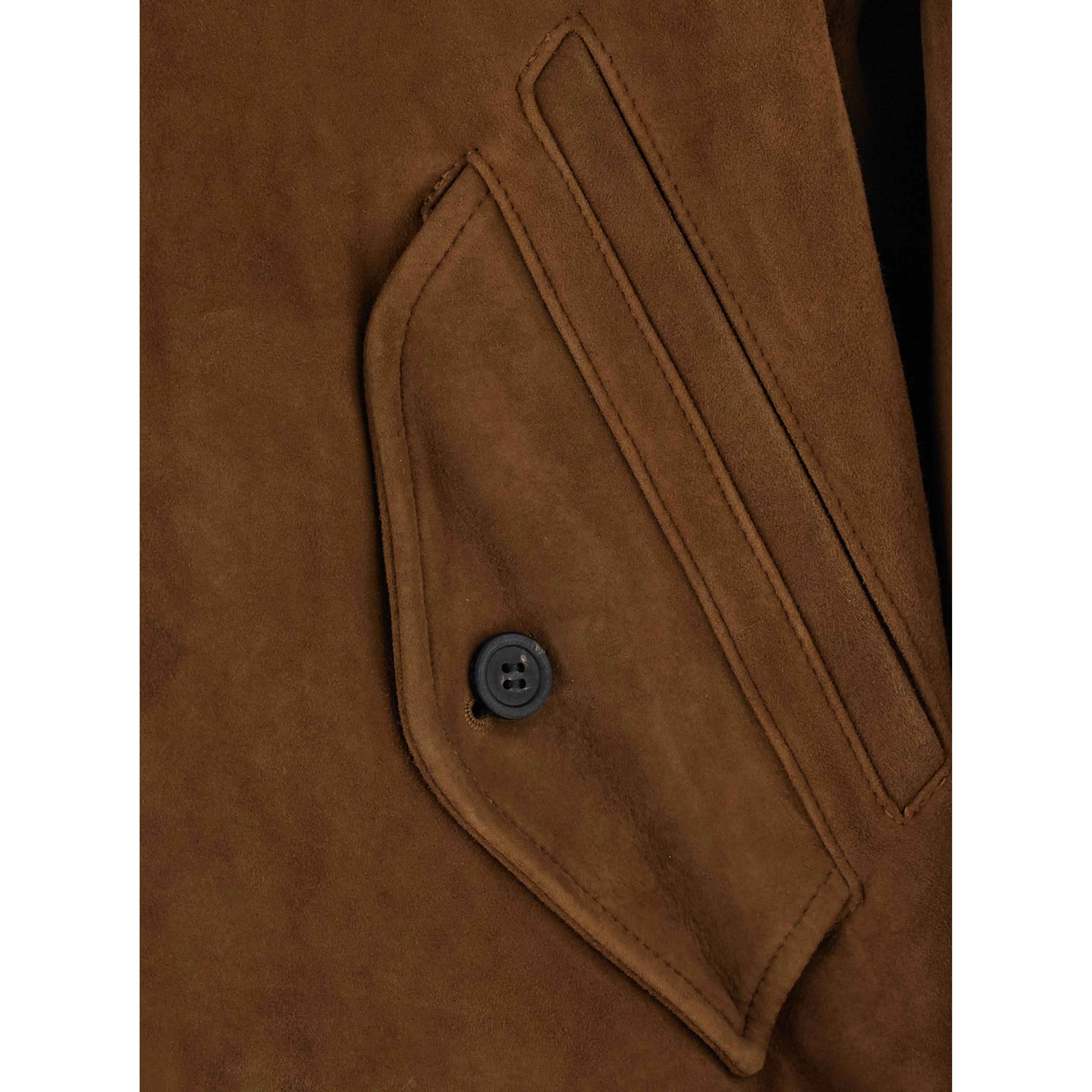 GOAT SKIN SWINGTOP PLEATED WASHED JUMPER with a pleated design and brown goat leather for men