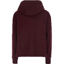 Harper Bordeaux sweatshirt with EKD Embroidery on the Front and Check Motif on the Sleeves in Cotton for Women
