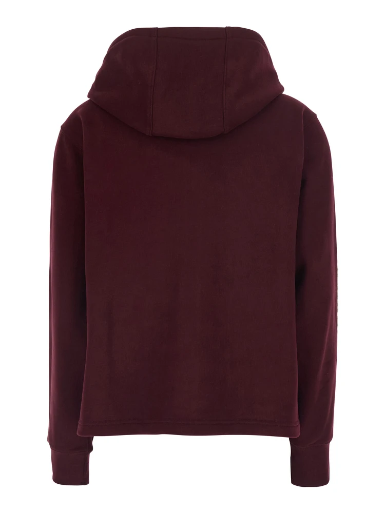 Harper Bordeaux sweatshirt with EKD Embroidery on the Front and Check Motif on the Sleeves in Cotton for Women alternative