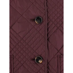 Fernleigh Bordeaux Jacket with removable leather collar and all-over Check stitching in quilted tech fabric for women