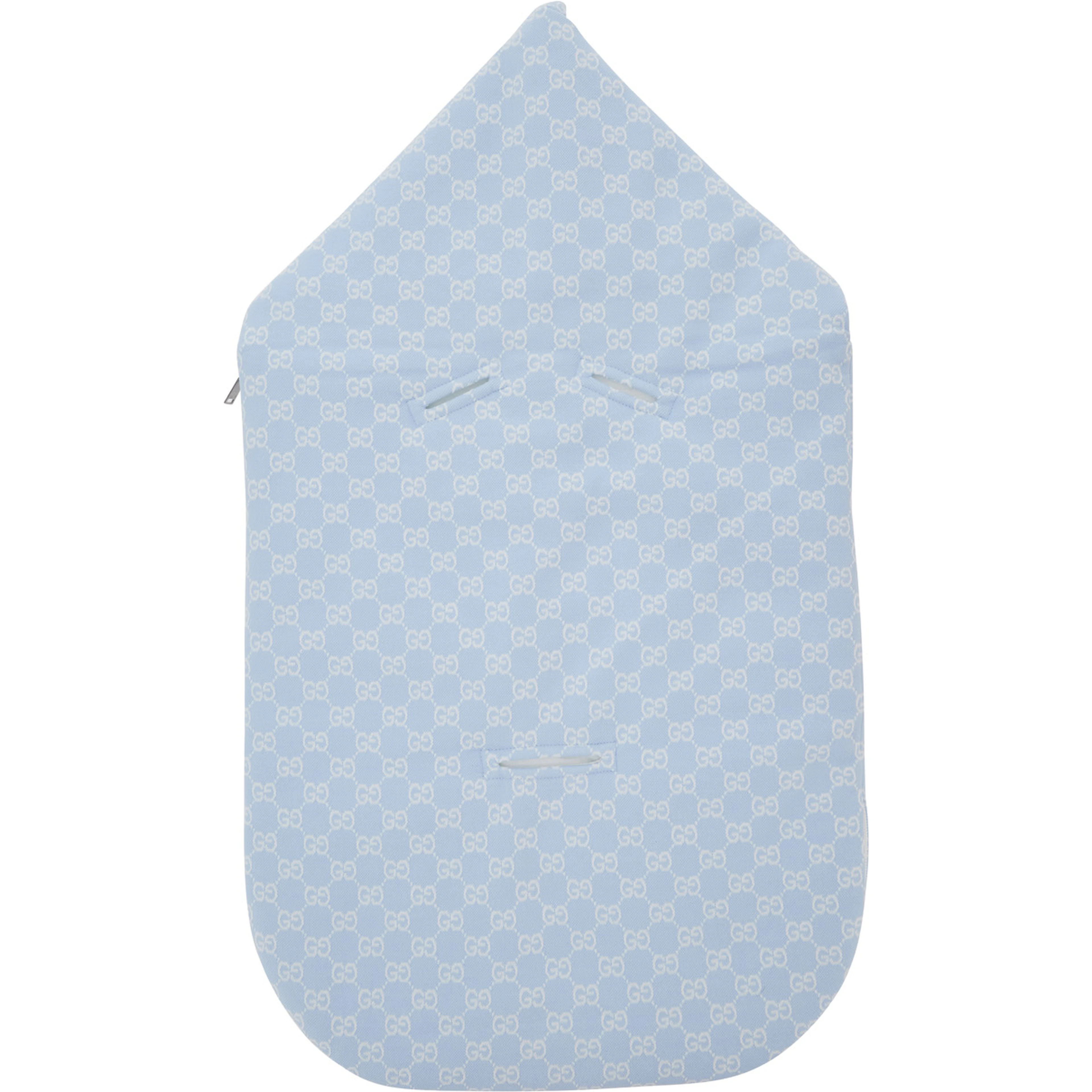 Light blue Angel nest with all-over GG motif in cotton for Boy