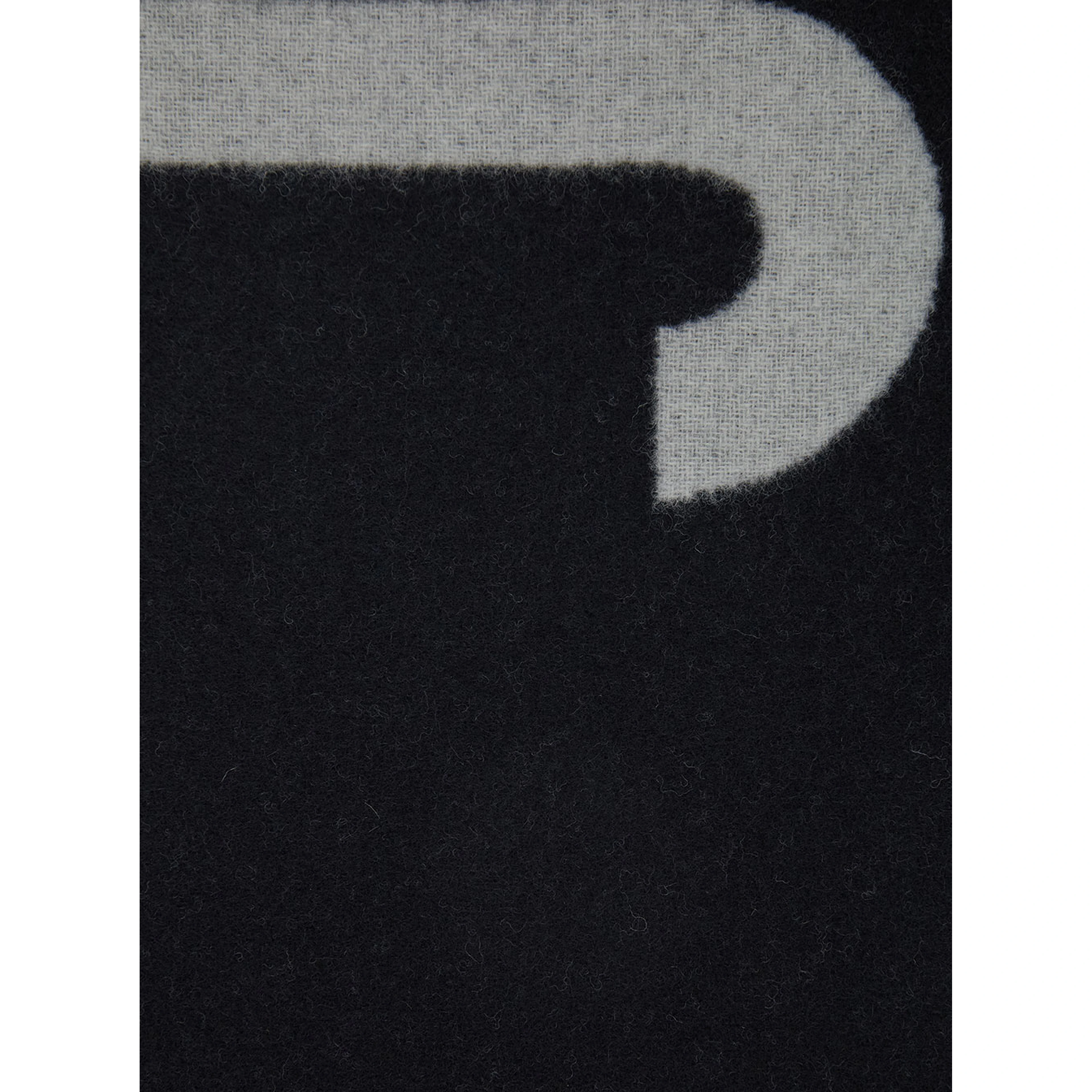 Scarf LEcharpe Jacquemus with Maxi Logo Lettering and Fringed Edge in Black Wool Men