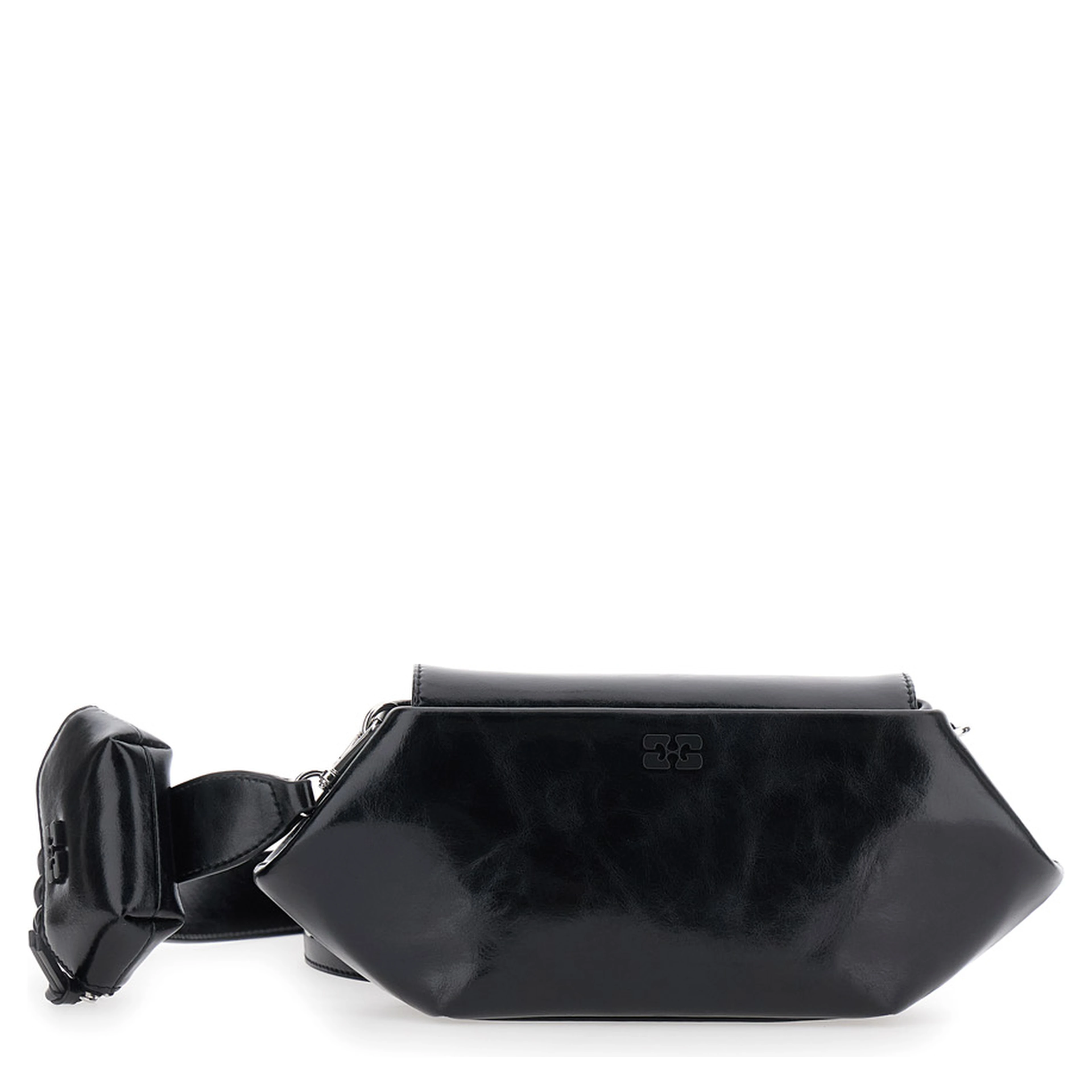 Shoulder Bag with Triomphe Plate in Black Leather for Women