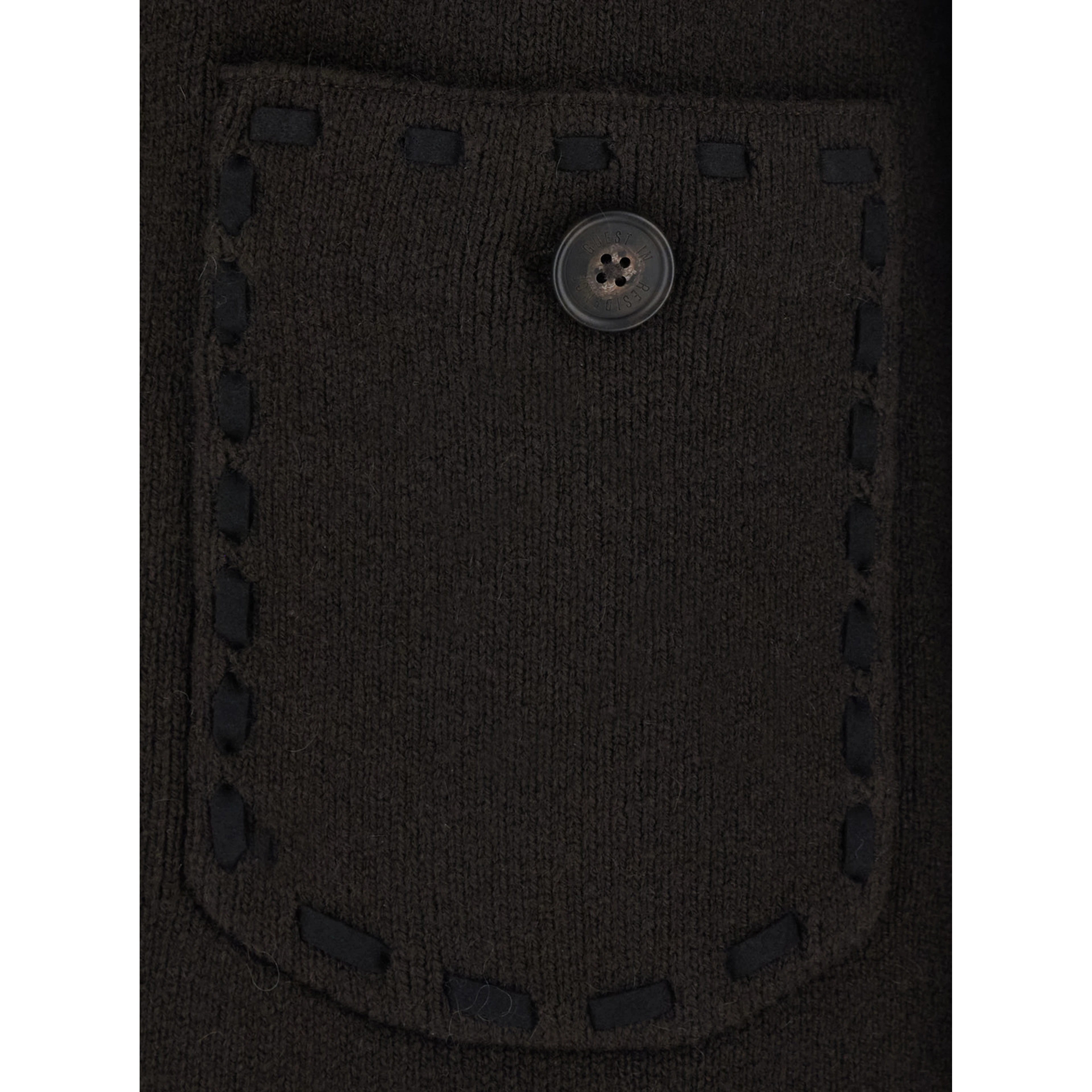 Brown Cardigan with Classic Collar and Fringes in Wool and Cashmere for Women
