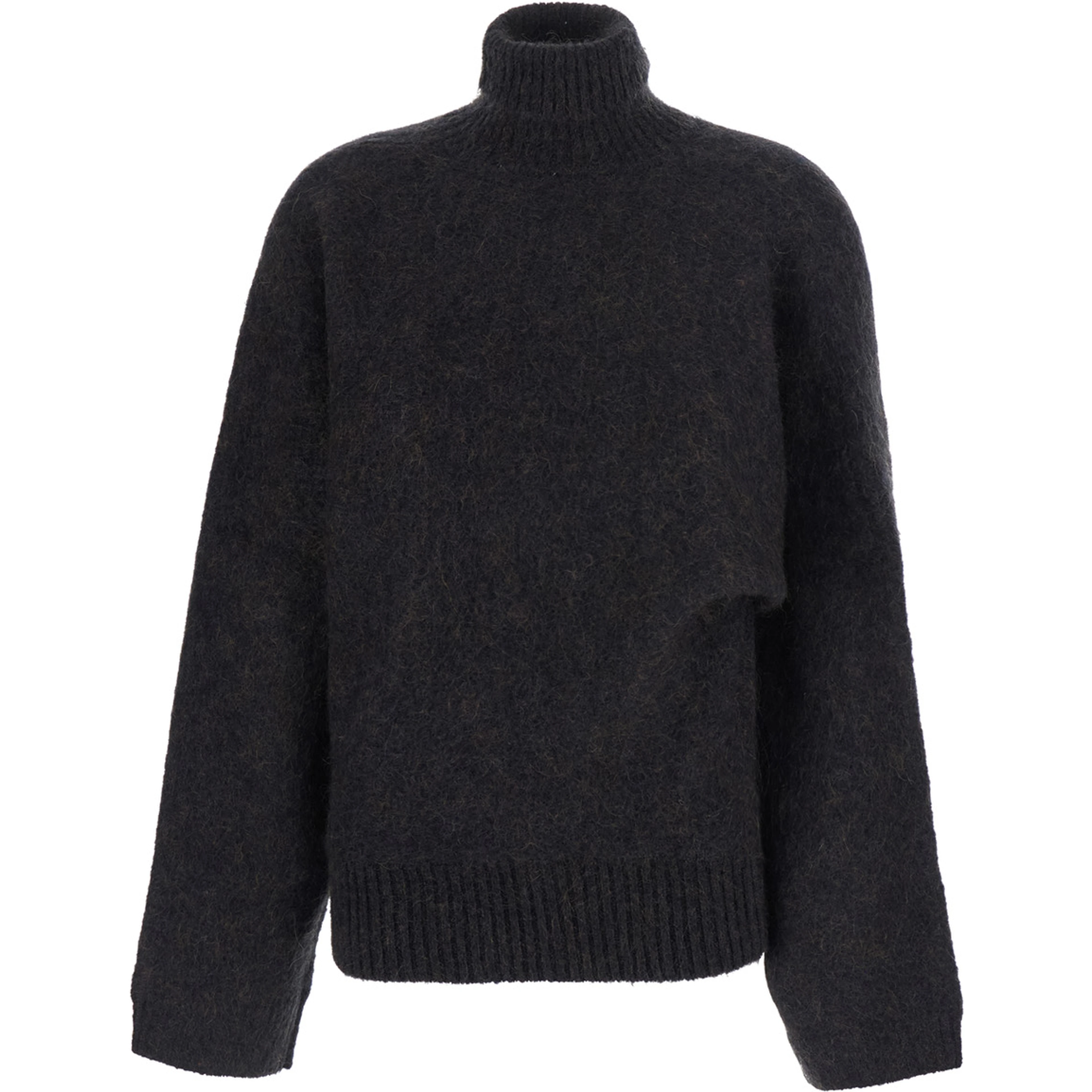 Brushed Mohair Batwing Turtleneck Multicolor