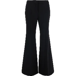 Iman Black Pants with High Waist and Wide Leg in Viscose Blend for Women