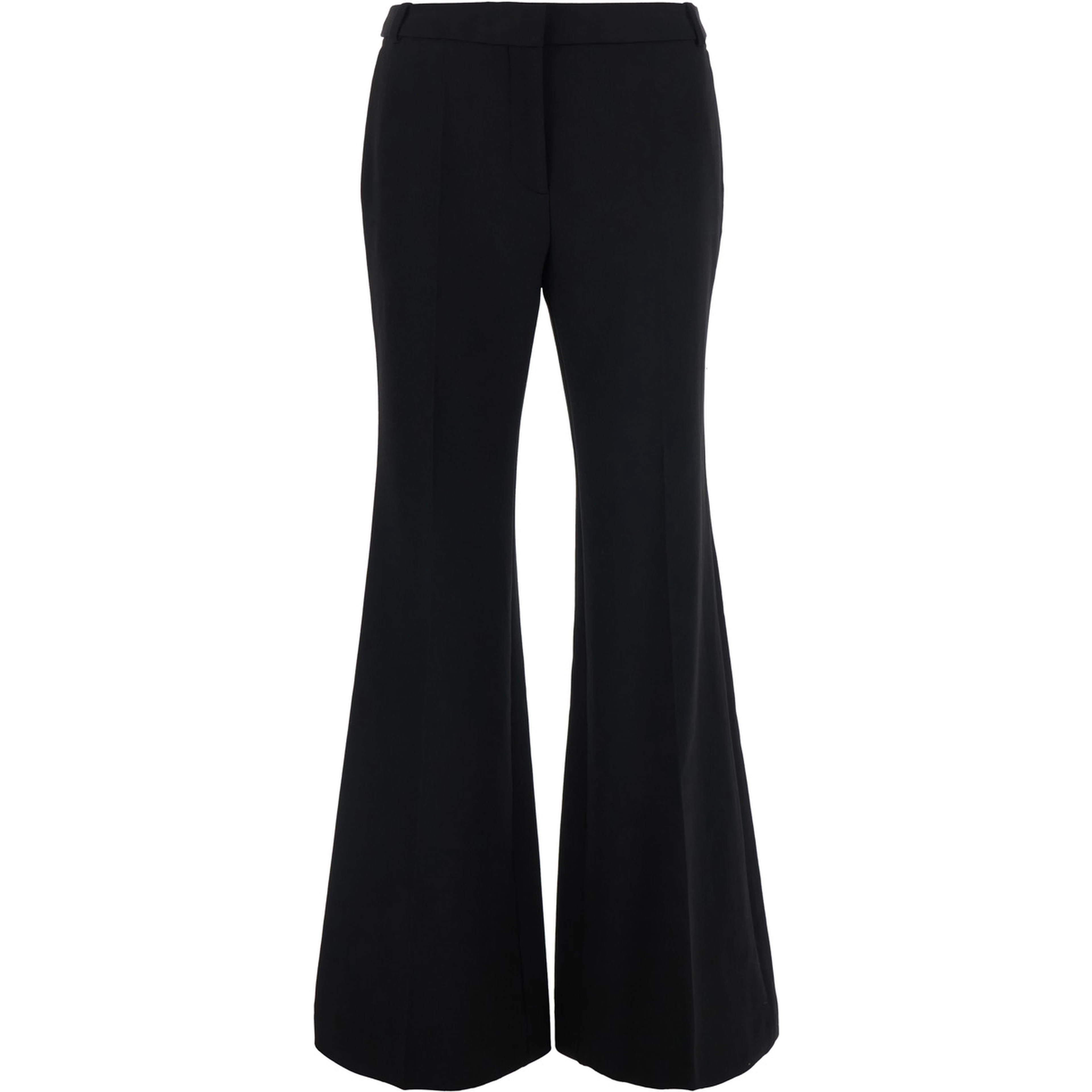 Iman Black Pants with High Waist and Wide Leg in Viscose Blend for Women
