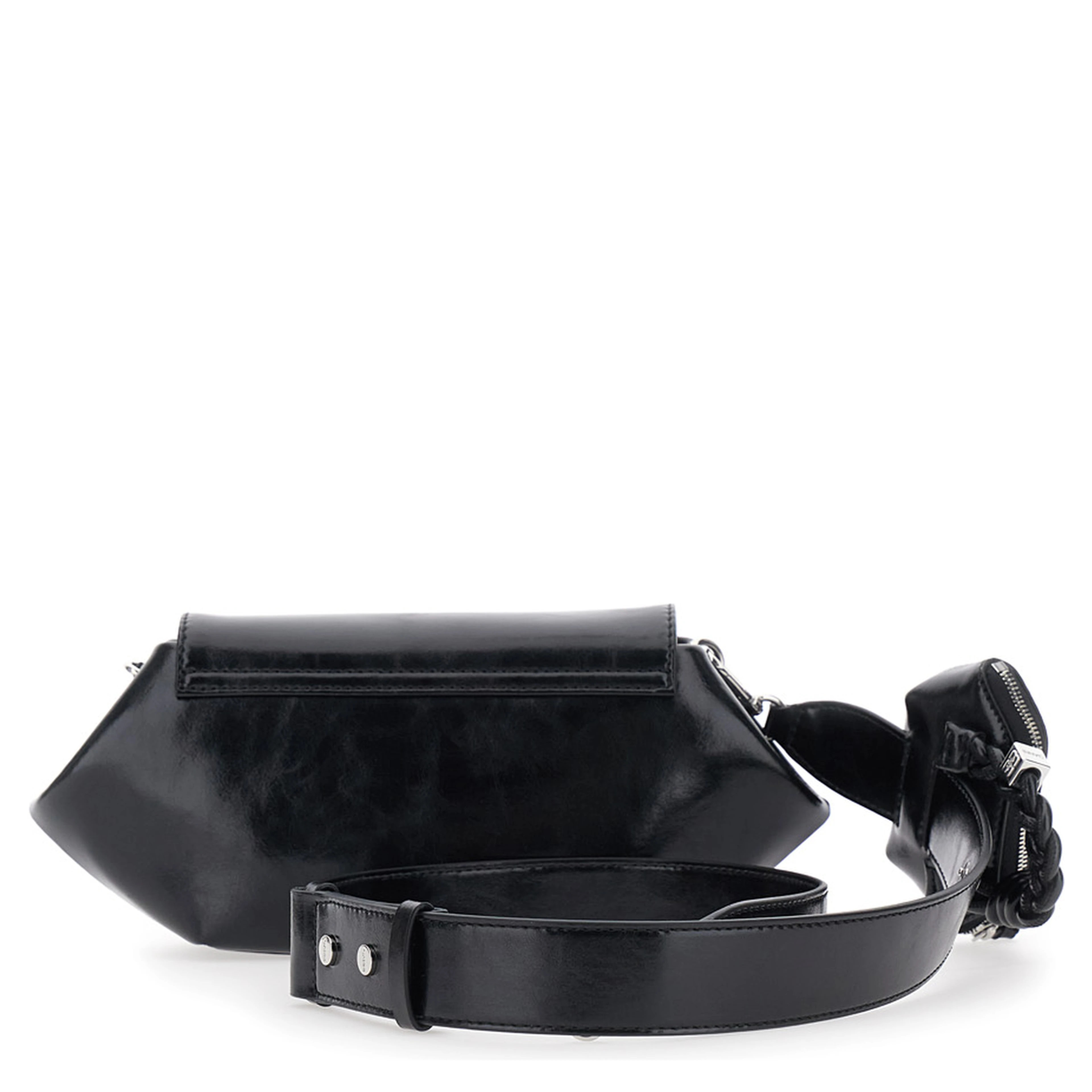 Shoulder Bag with Triomphe Plate in Black Leather for Women