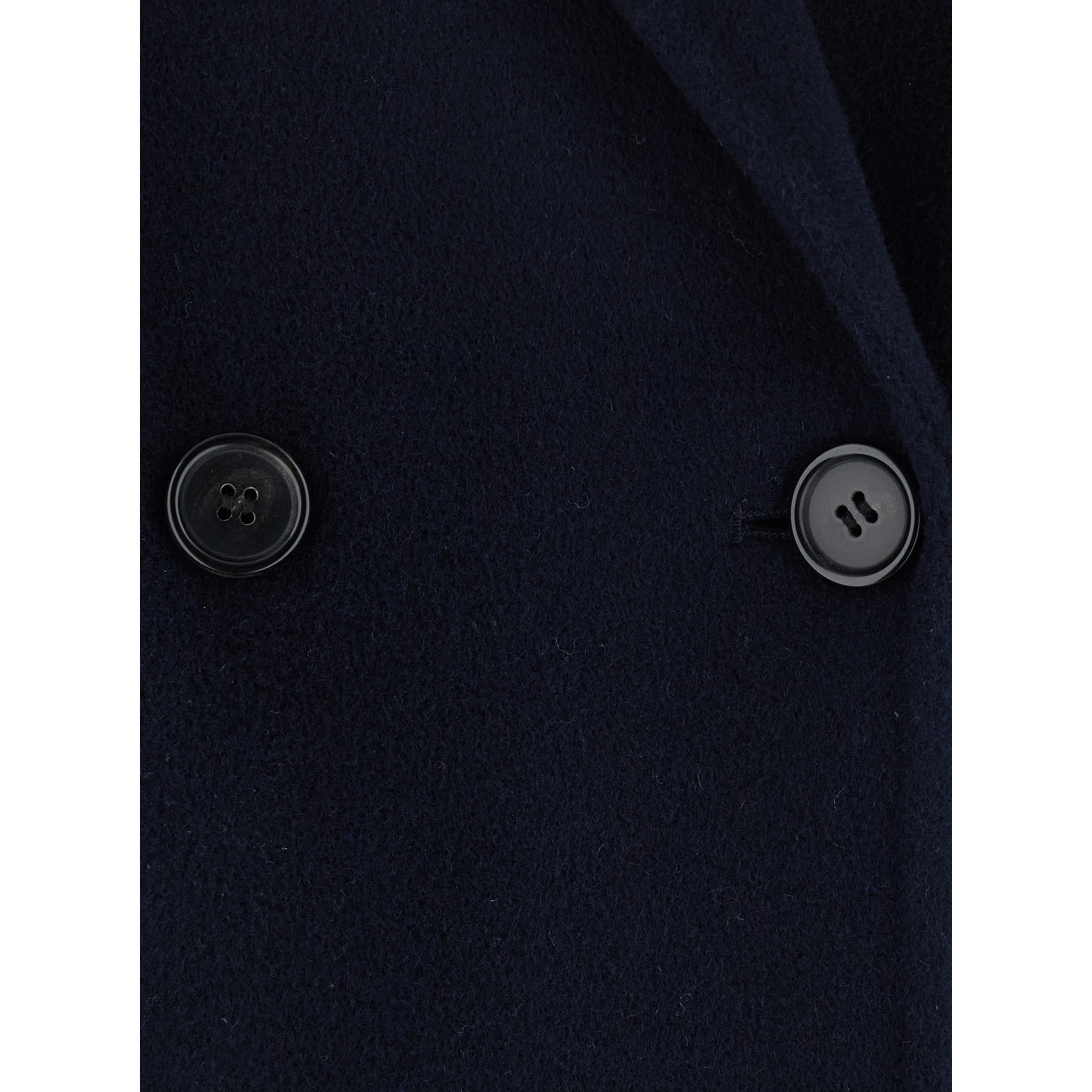 blue Double-breasted coat with Notched revers in wool and cashmere women