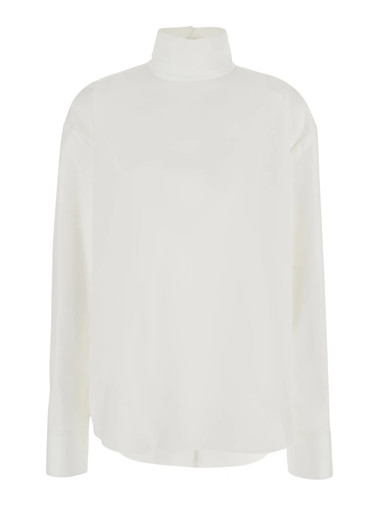 Shirt White BACK TO FRONT with Cotton Plastron Women
