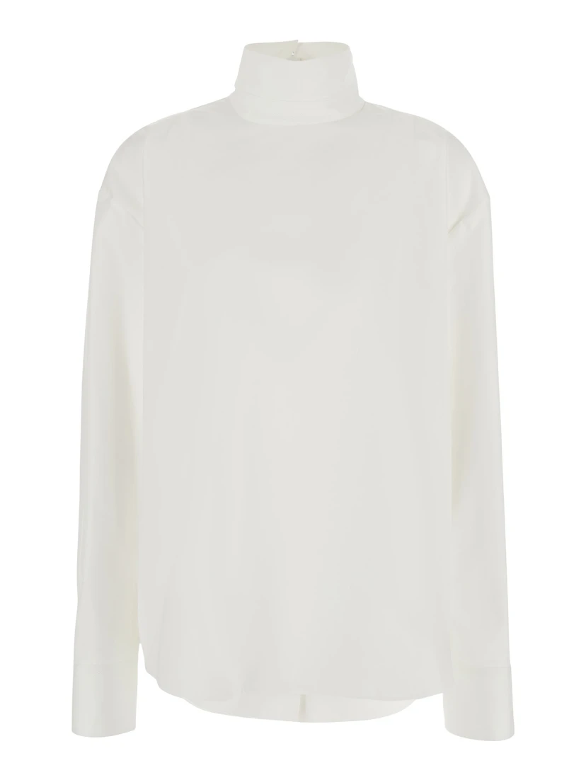 Shirt White BACK TO FRONT with Cotton Plastron Women