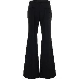 Iman Black Pants with High Waist and Wide Leg in Viscose Blend for Women