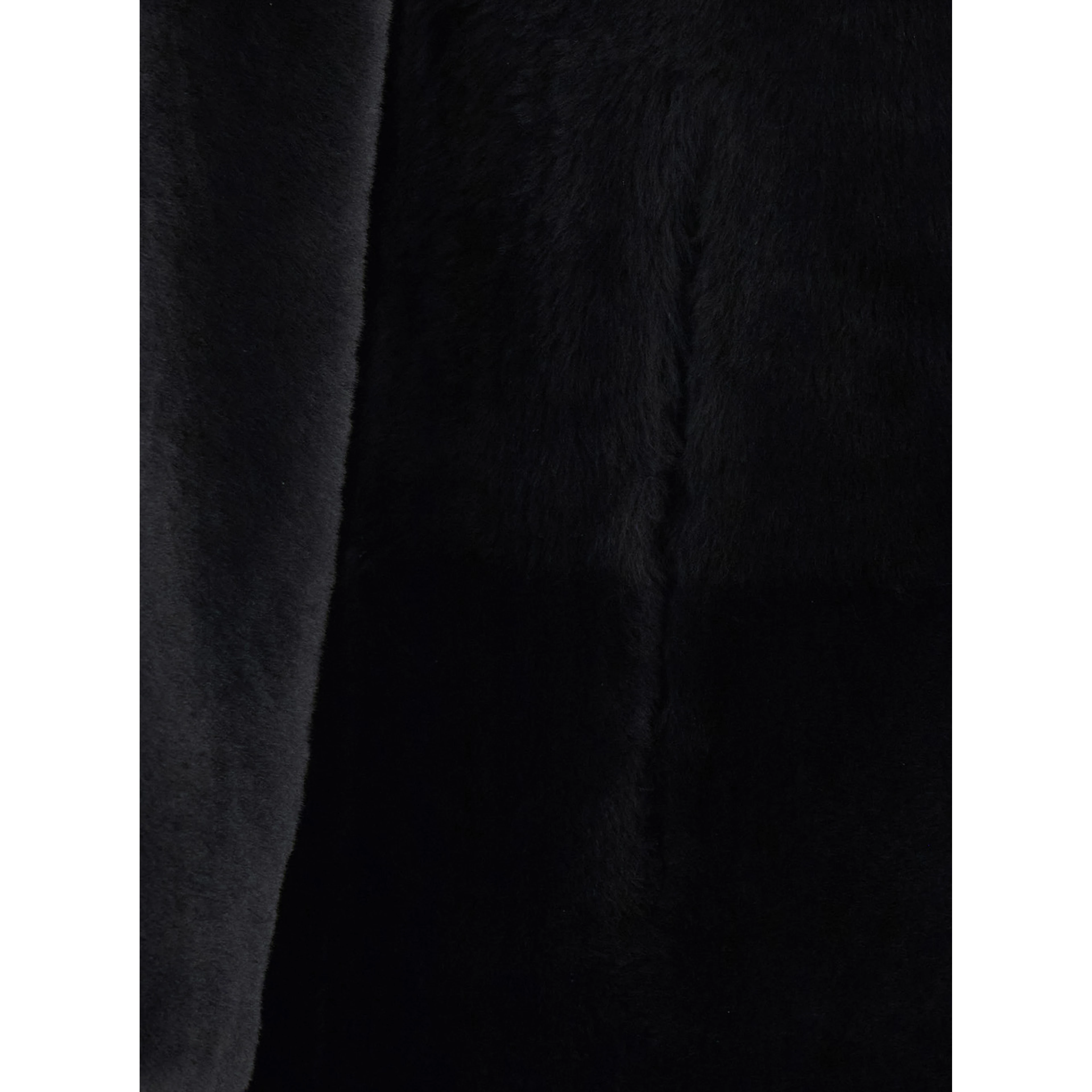 Brown Shearling Coat with round collar and snap button closure on the front in fur for women
