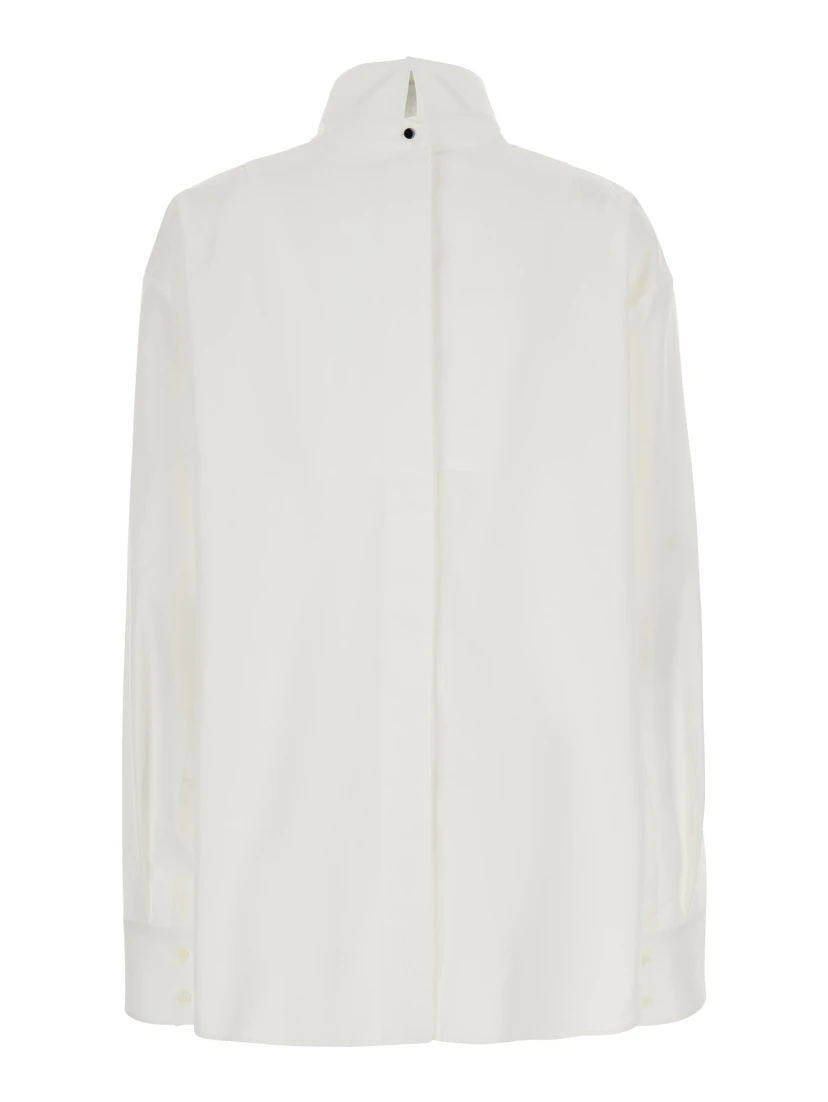 Shirt White BACK TO FRONT with Cotton Plastron Women