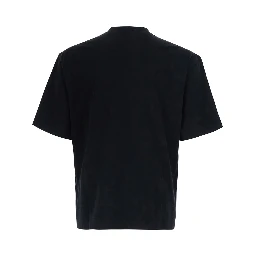 Crew Neck Heavyweight with short sleeves and patch, Tech Fabric, Black, Man